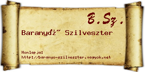 Baranyó Szilveszter névjegykártya